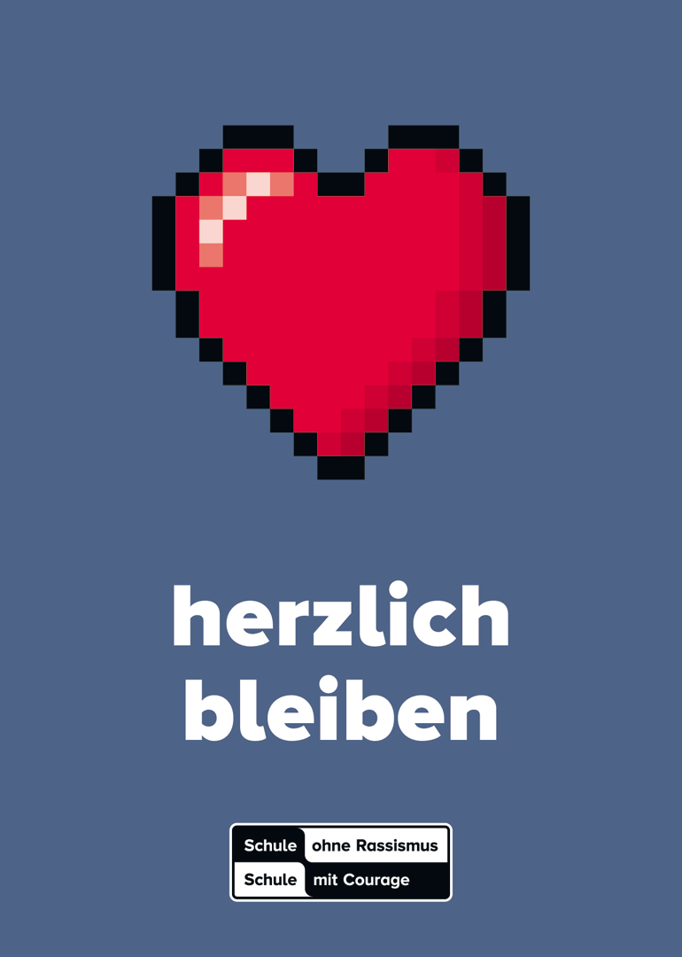 Postkarte: herzlich bleiben