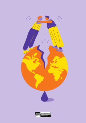 Plakat: gespaltene Welt