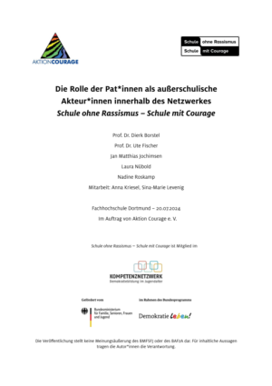 Gutachten: Die Rolle der Pat*innen als außerschulische Akteur*innen innerhalb des Netzwerks Schule ohne Rassismus – Schule mit Courage