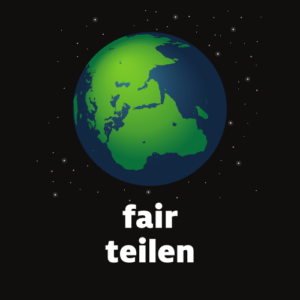 Aufkleber "fair teilen"